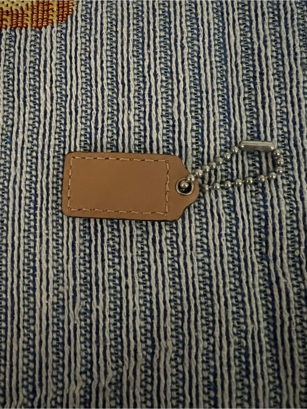 Coach Leather Hang Tag Keychain - Tan - Picture 4 of 4